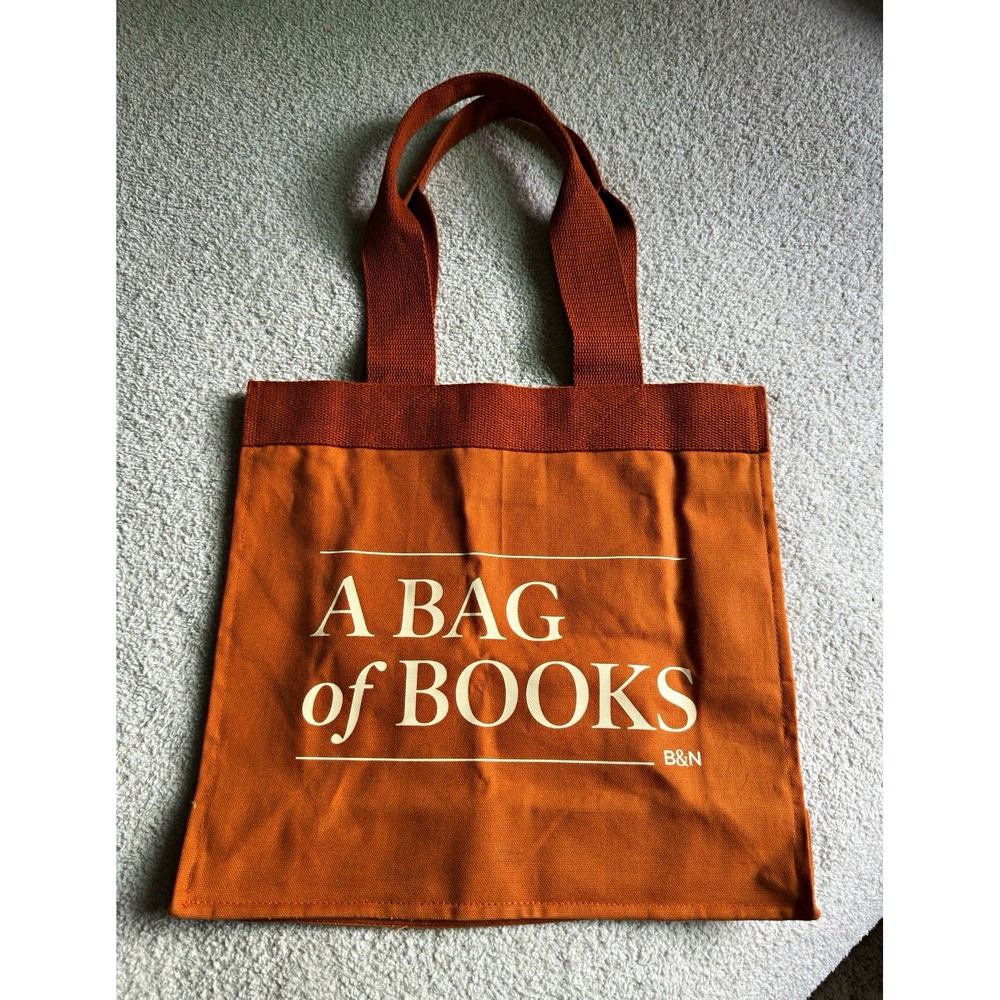 Barnes & Noble x Re-Wrap A Bag of Books Rust Orange Organic Cotton Tote Casual